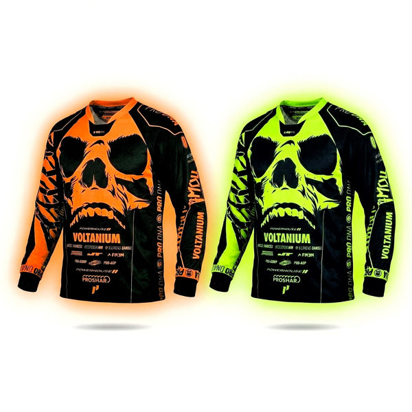 INFAMOUS™ SKULL UV JERSEY - NEON ORANGE - Infamous Paintball