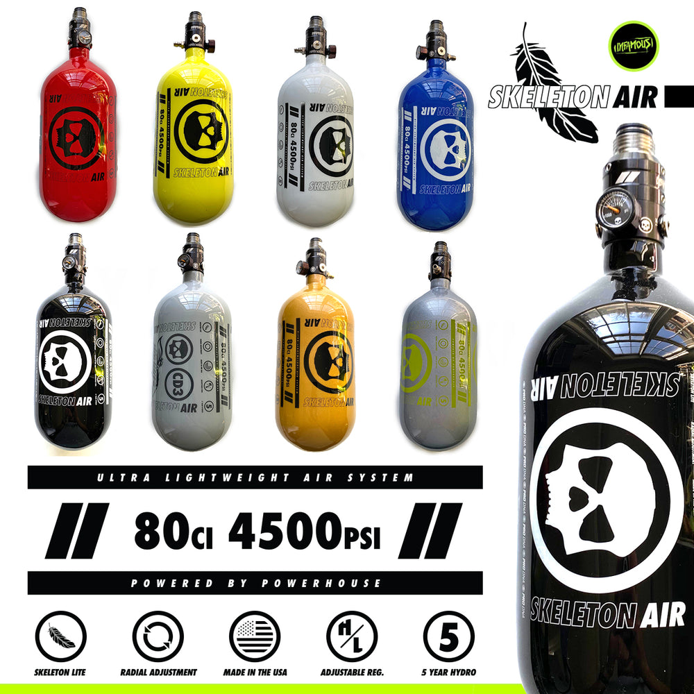 SKELETON AIR "HYPERLIGHT" TANK W/ HAYMAKER 500 REGULATOR Infamous
