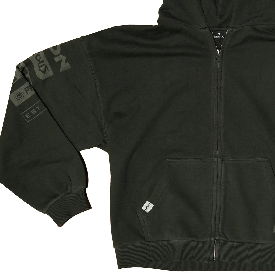 HERITAGE ZIP HOODIE - SAGE GREY WASH