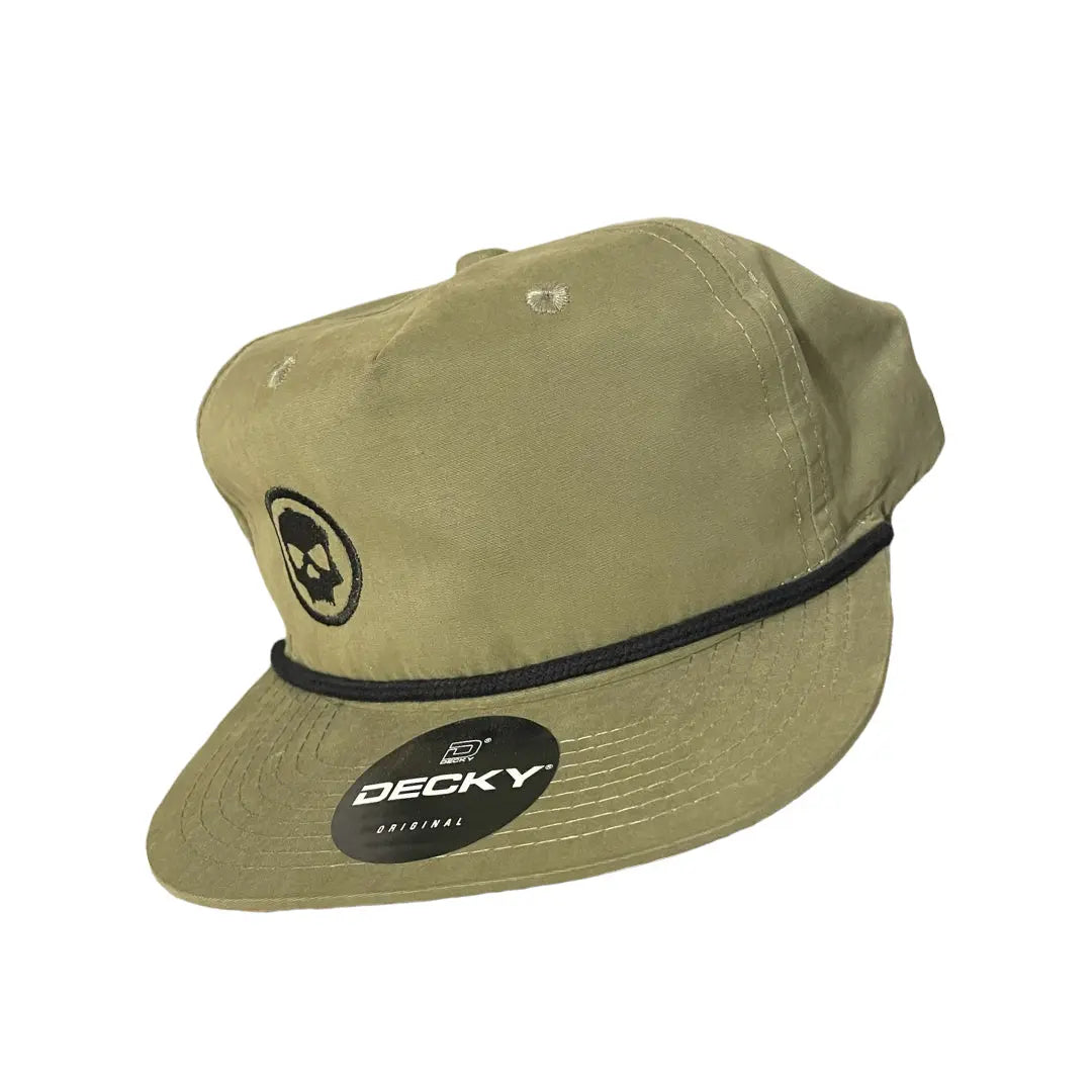 Decky Snapback Hat - Olive / Black Skull Icon Infamous Paintball