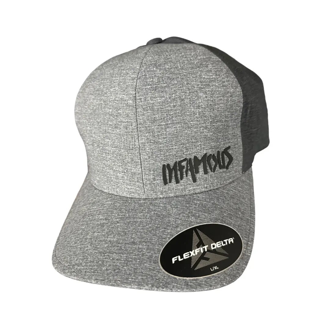 Delta Seamless Hat - Charcoal (Black Infamous Logo) Infamous Paintball