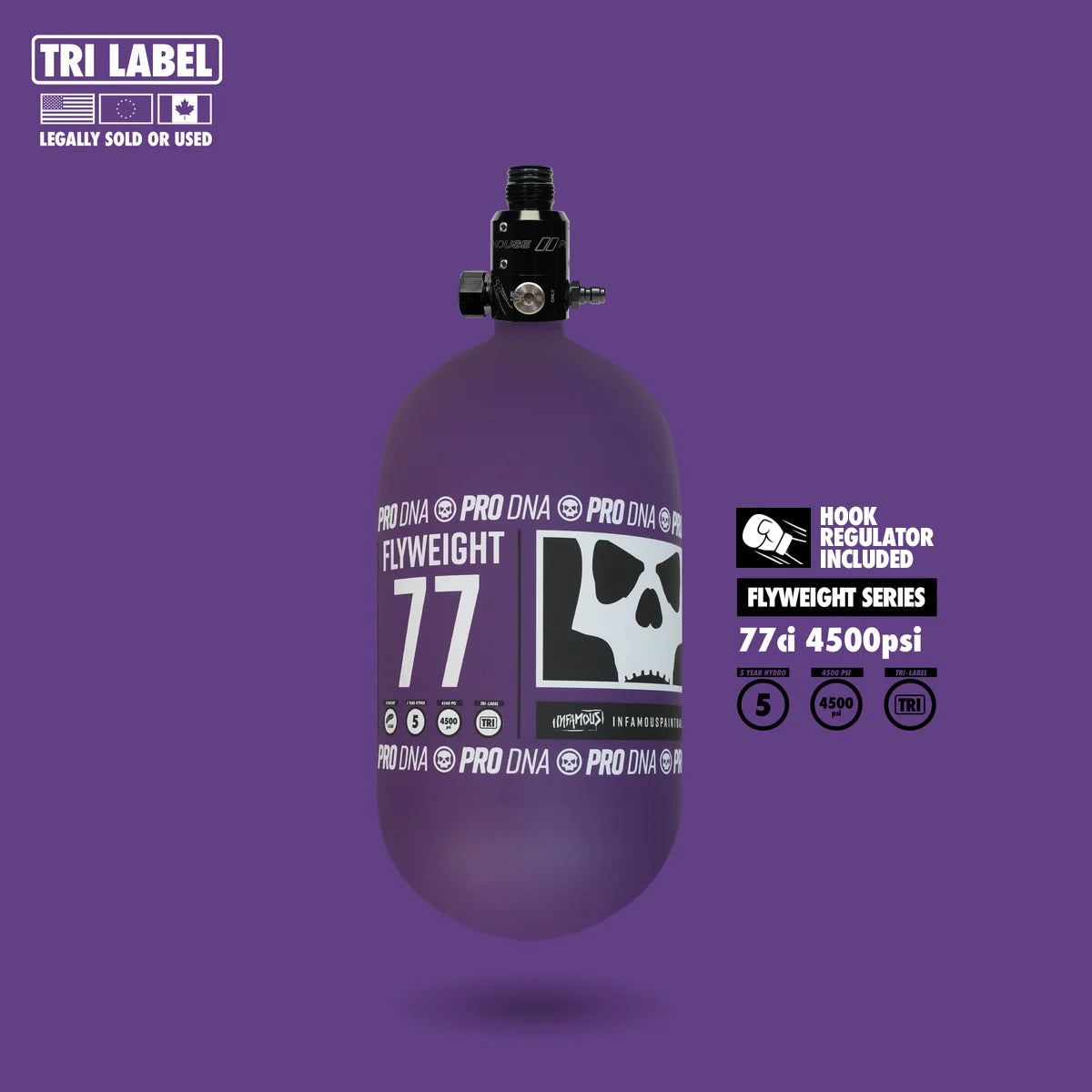 FLYWEIGHT TANK 77CI - RC SKULL + HOOK REGULATOR