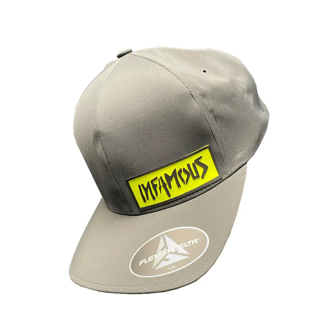 Seamless Hat - Rectangle Infamous Logo Grey / Volt Infamous Paintball