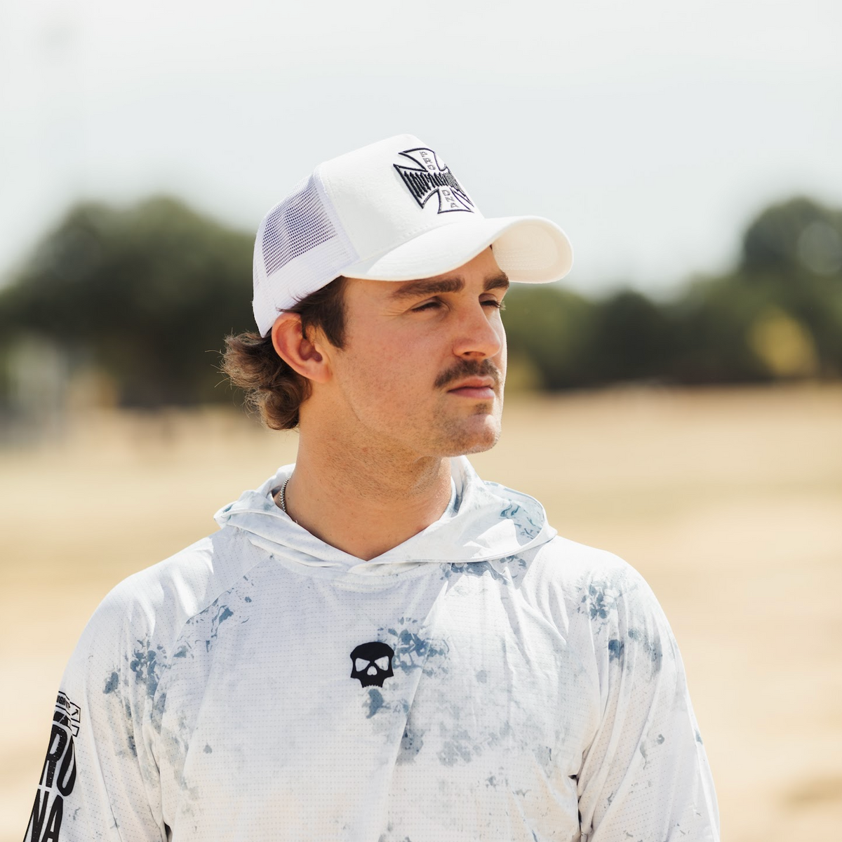 INFAMOUS™ Snapback Suede Hat - Choppers Cross - White