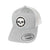 Flexfit Snapback Hat - Light Grey / White Mesh (White Skull Icon) Infamous Paintball