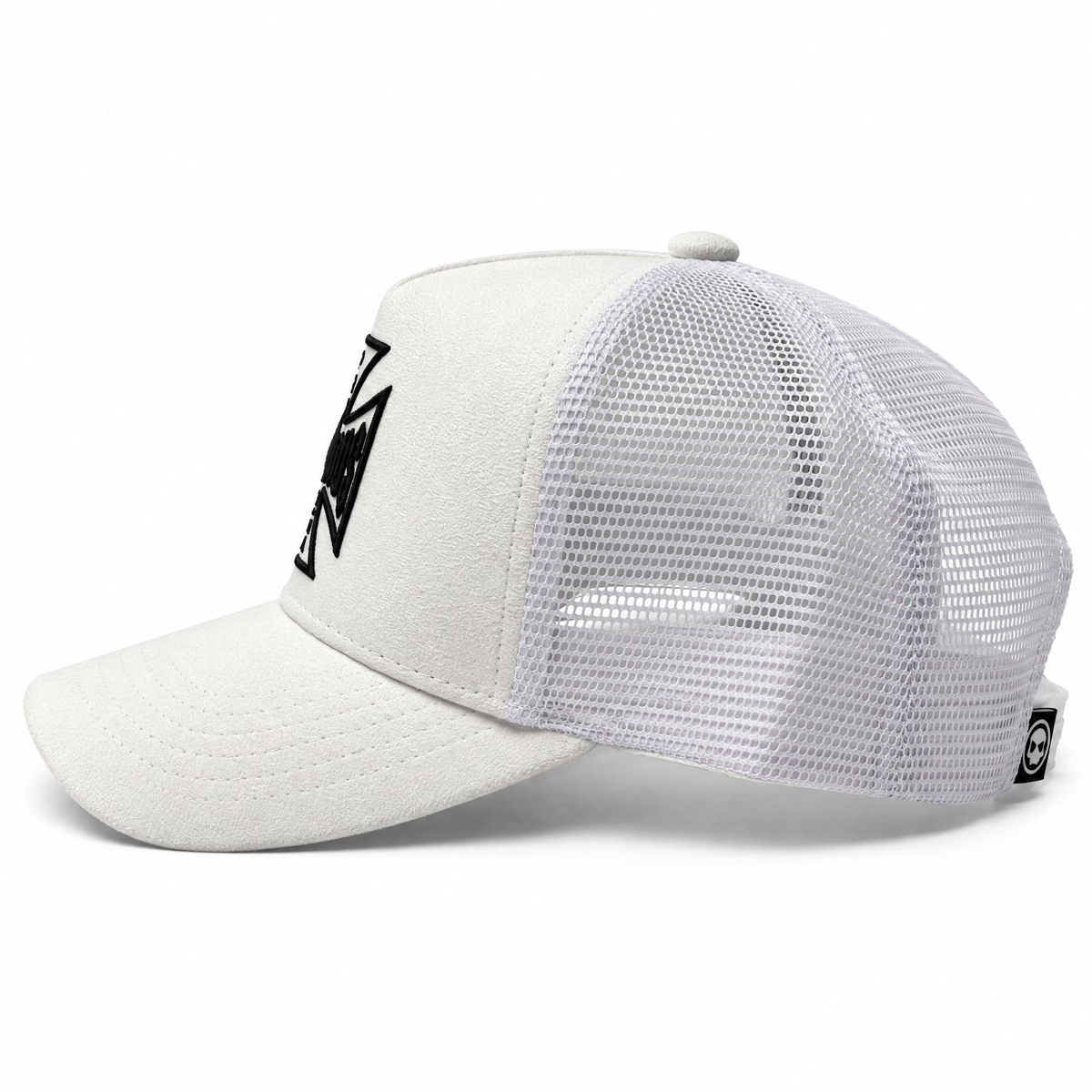 INFAMOUS™ Snapback Suede Hat - Choppers Cross - White