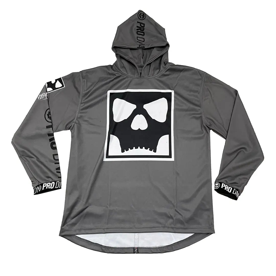Lightweight Hoodie - Skull Icon (Grey) Infamous Paintball